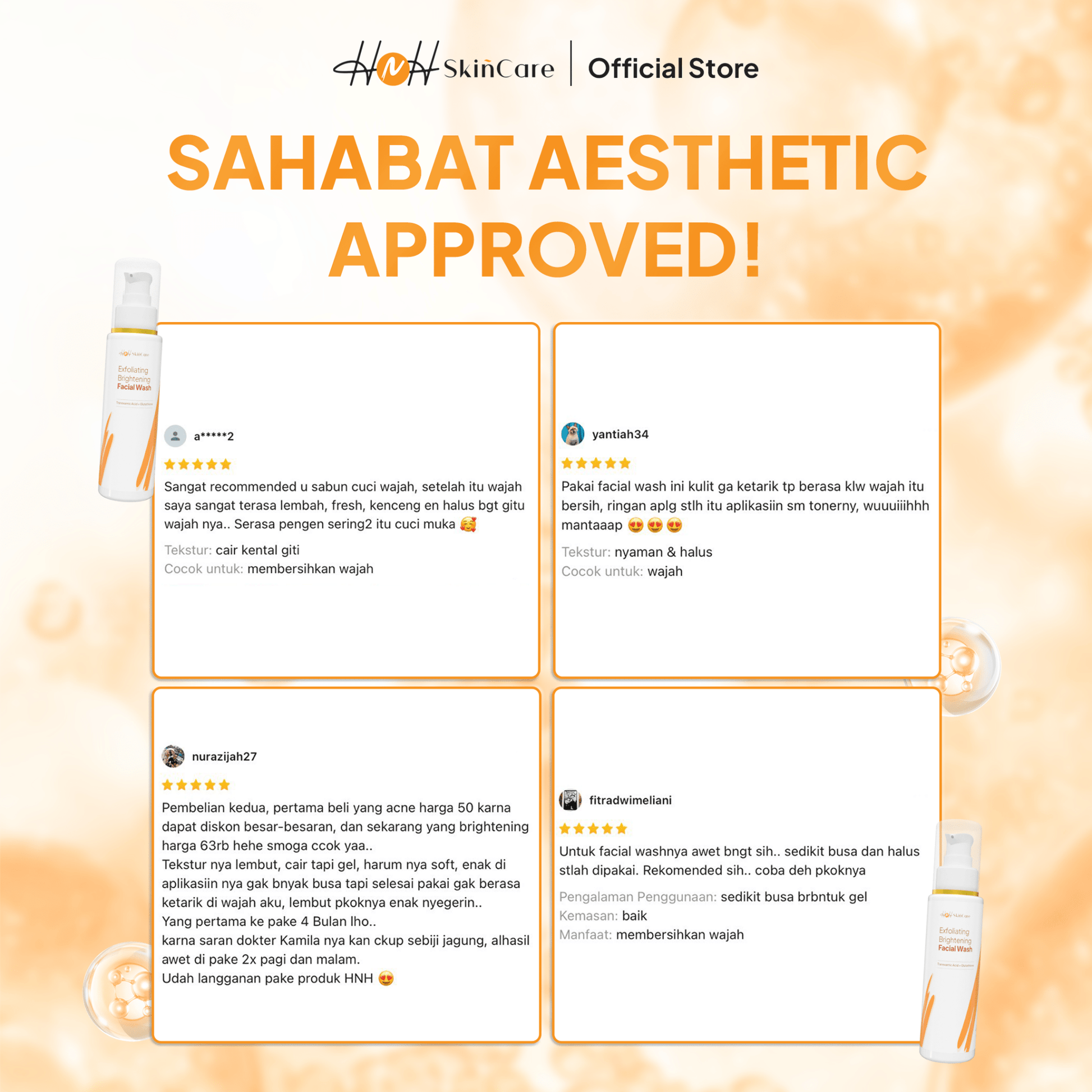 HNH Skincare - Facial Wash Ultimate - Sabun Cuci Muka Gentle Mencerahkan untuk Semua Jenis Kulit & Kulit Kusam - hnhskincare