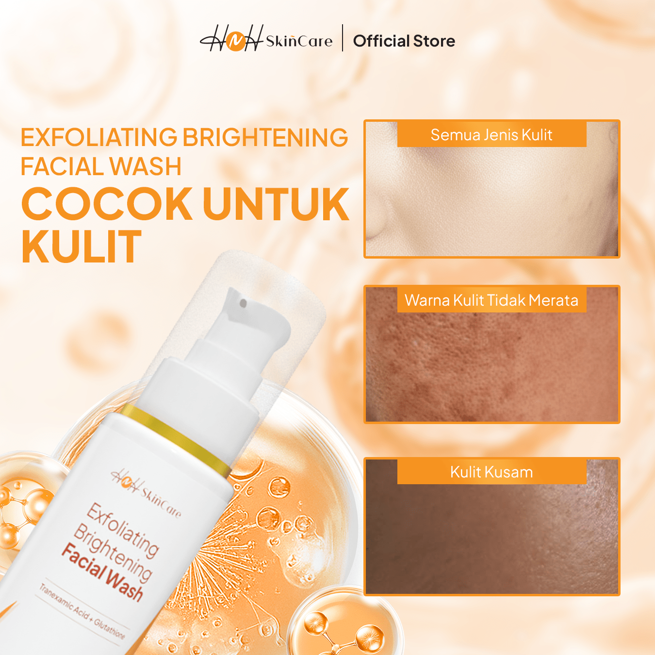 HNH Skincare - Facial Wash Ultimate - Sabun Cuci Muka Gentle Mencerahkan untuk Semua Jenis Kulit & Kulit Kusam - hnhskincare