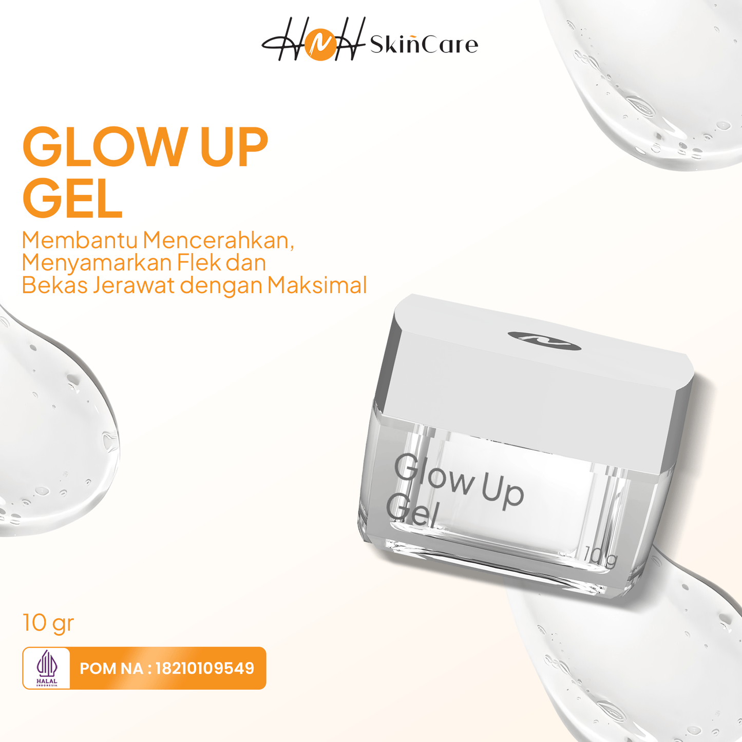 HNH Skincare - Glow Up Gel - Gel Booster Glowing untuk Mencerahkan dengan Niacinamide - hnhskincare