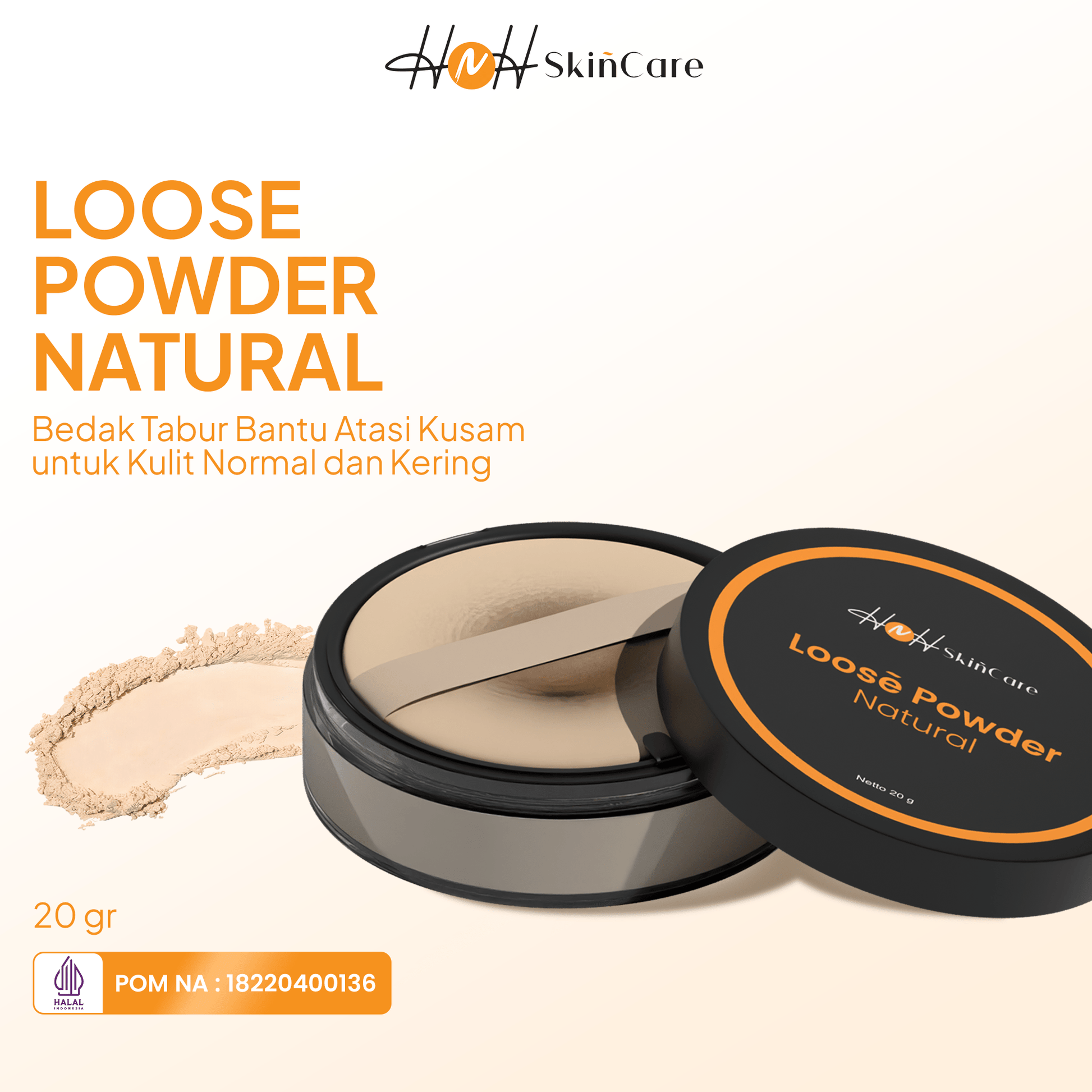 HNH Skincare - Loose Powder Natural - Bedak Tabur Oil Control untuk Semua Jenis Kulit - hnhskincare