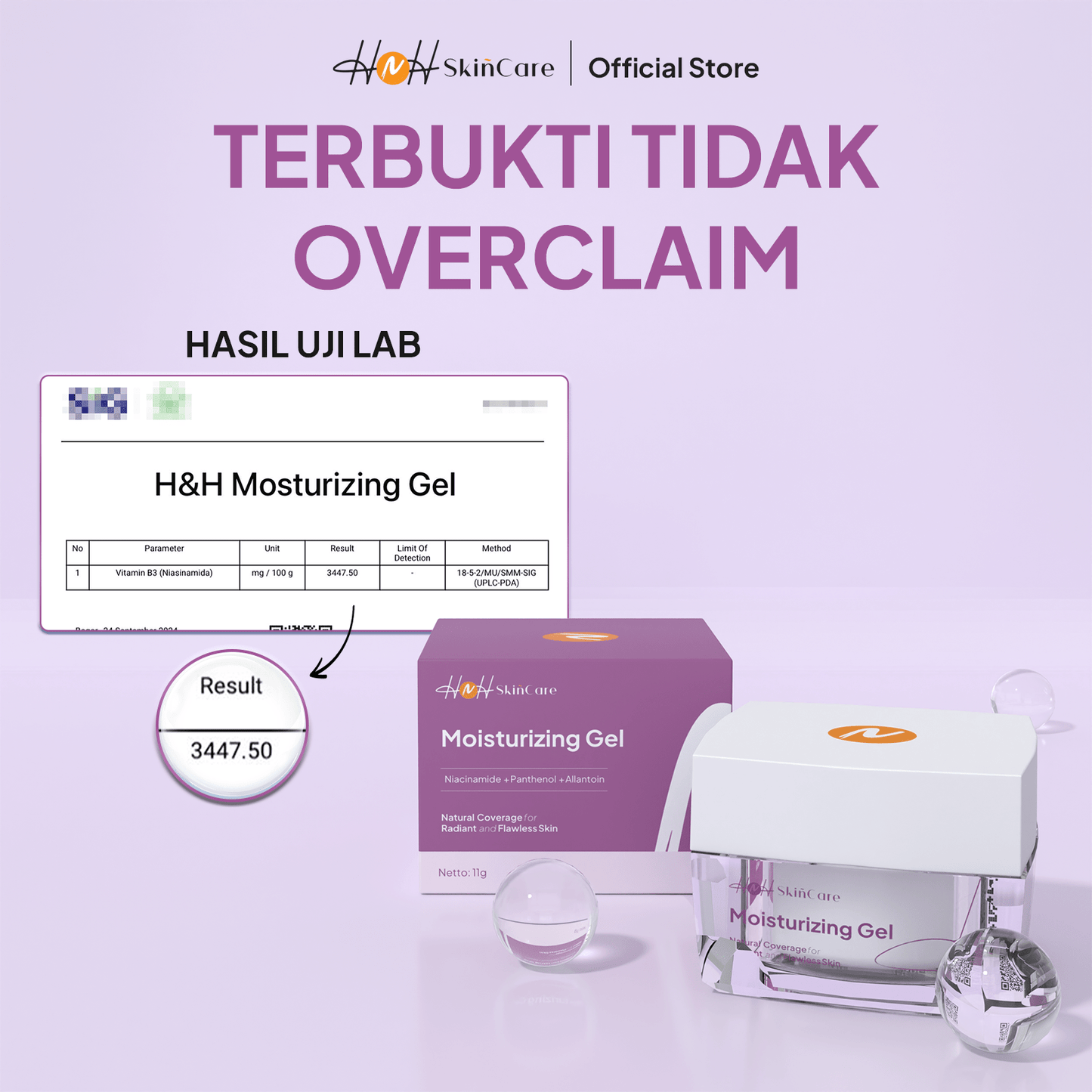 HNH Skincare - Moisturizer Gel - Pelembap Wajah Gel Ringan untuk Semua Jenis Kulit - hnhskincare