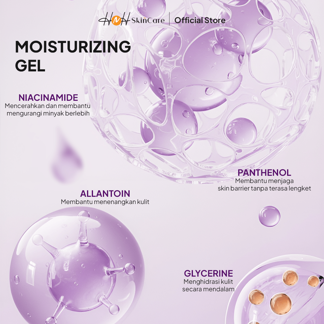 HNH Skincare - Moisturizer Gel - Pelembap Wajah Gel Ringan untuk Semua Jenis Kulit - hnhskincare