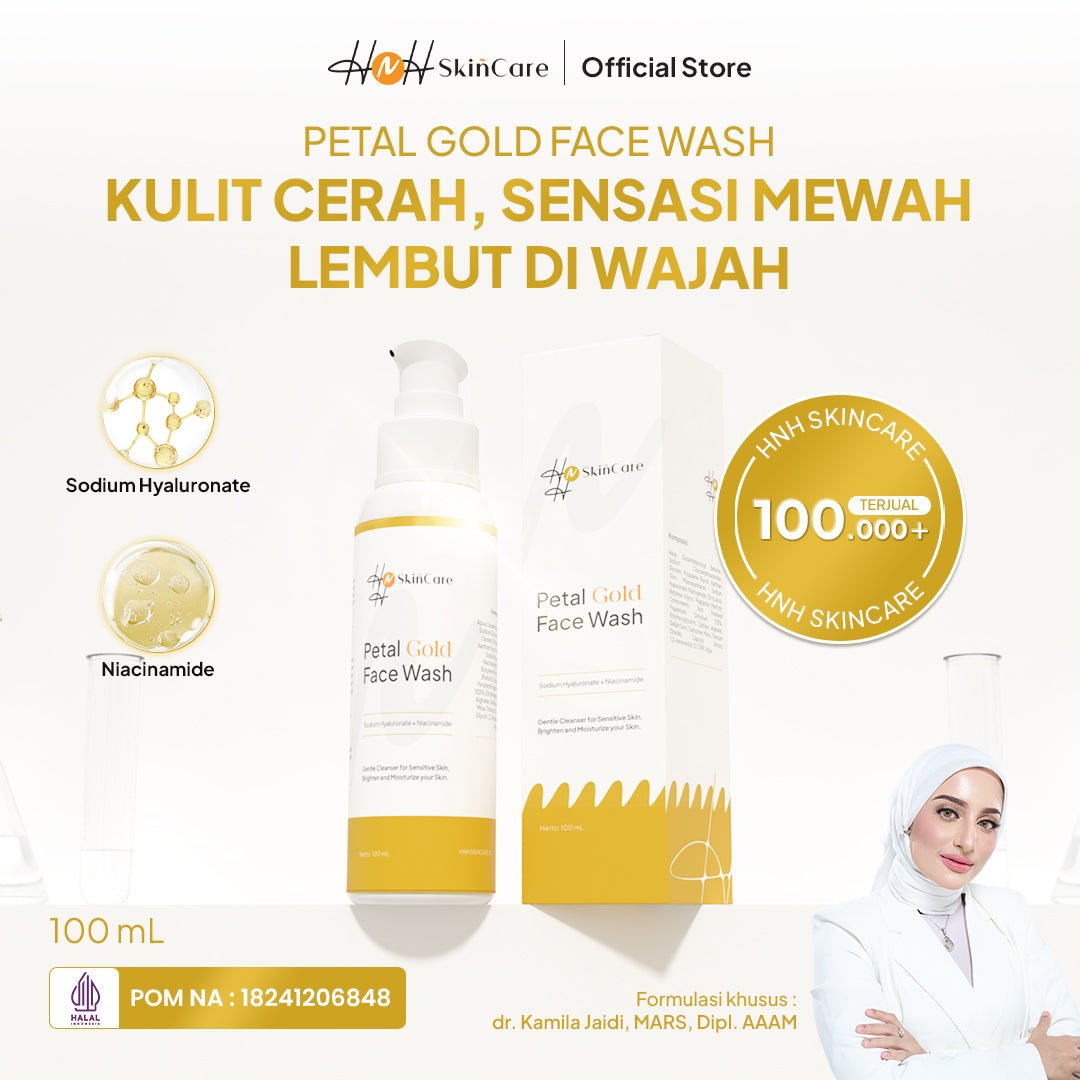 HNH Skincare - Petal Gold Face Wash - Sabun Cuci Muka Gentle untuk Kulit Kering / Sensitif - hnhskincare