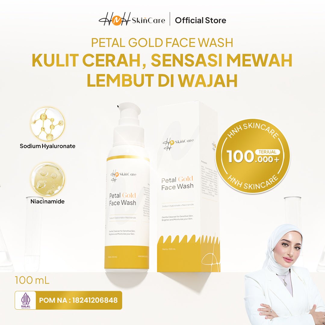 HNH Skincare - Petal Gold Face Wash - Sabun Cuci Muka Gentle untuk Kulit Kering / Sensitif - hnhskincare