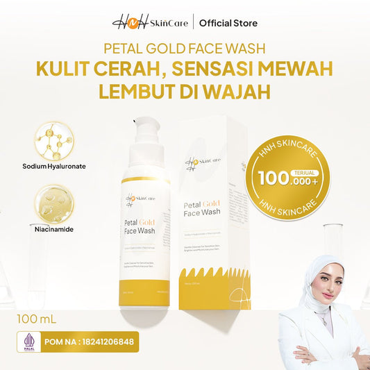 HNH Skincare - Petal Gold Face Wash - Sabun Cuci Muka Gentle untuk Kulit Kering / Sensitif - hnhskincare