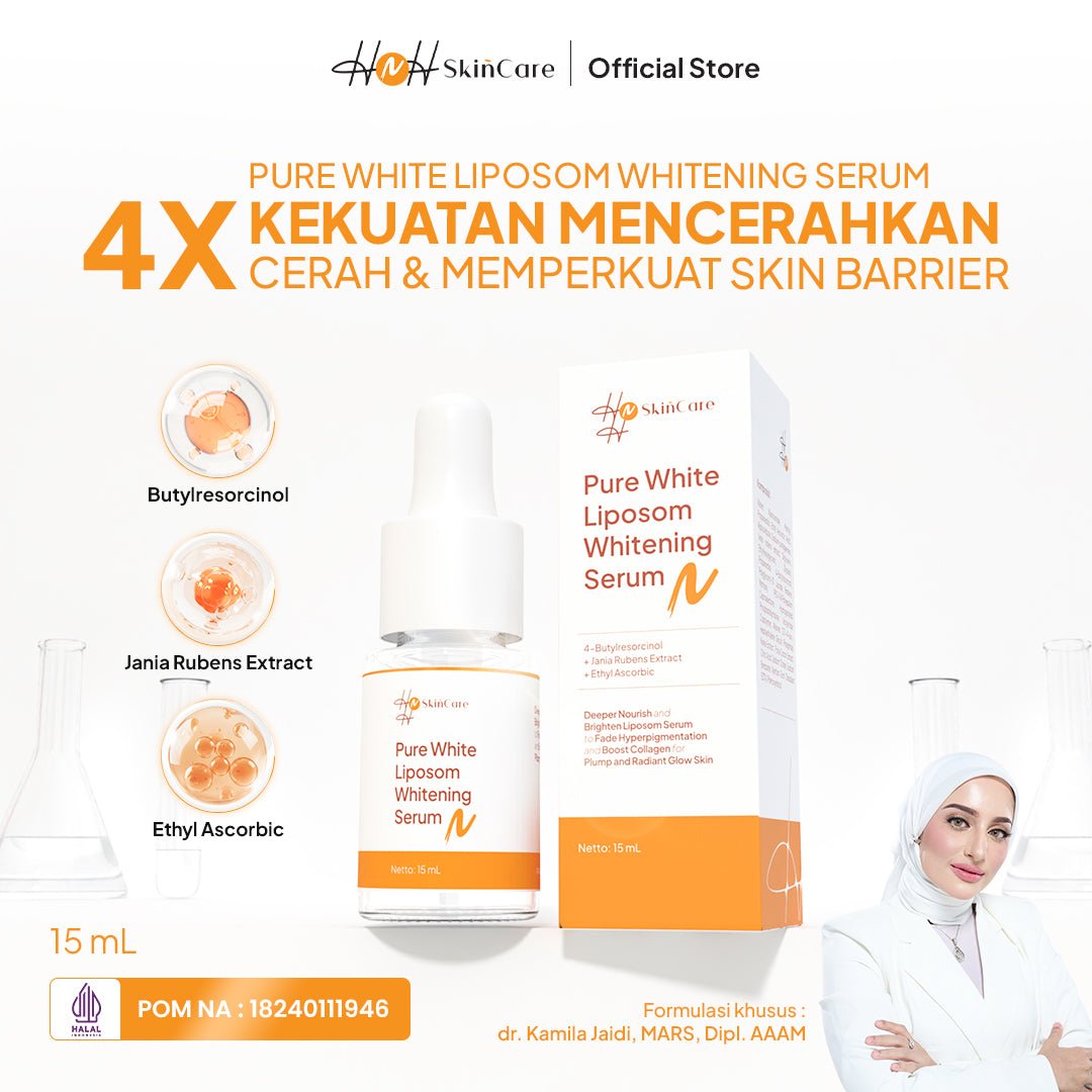 HNH Skincare - Pure White Liposom Whitening Serum - Serum Mencerahkan Wajah untuk Kulit Kusam - hnhskincare