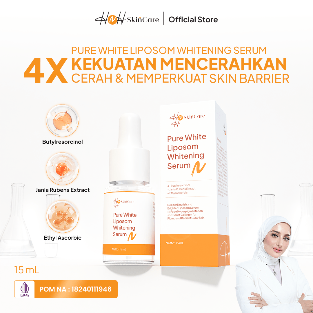 HNH Skincare - Pure White Liposom Whitening Serum - Serum Mencerahkan Wajah untuk Kulit Kusam - hnhskincare