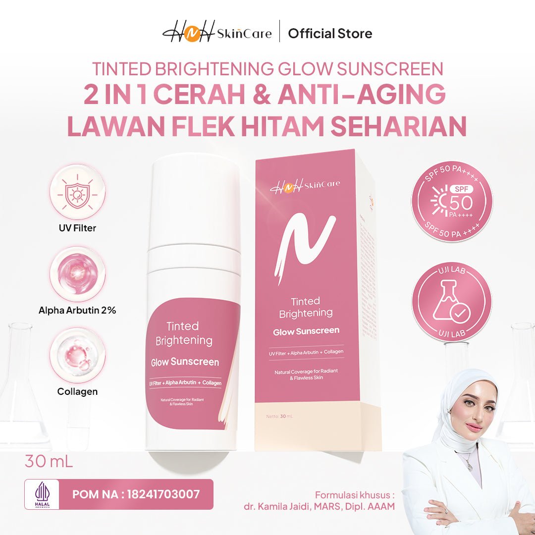 HNH Skincare - Tinted Brightening Glow Sunscreen - Tinted Sunscreen SPF 50 PA++++ Skin Tint - hnhskincare