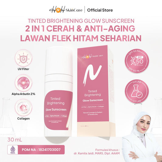 HNH Skincare - Tinted Brightening Glow Sunscreen - Tinted Sunscreen SPF 50 PA++++ Skin Tint - hnhskincare