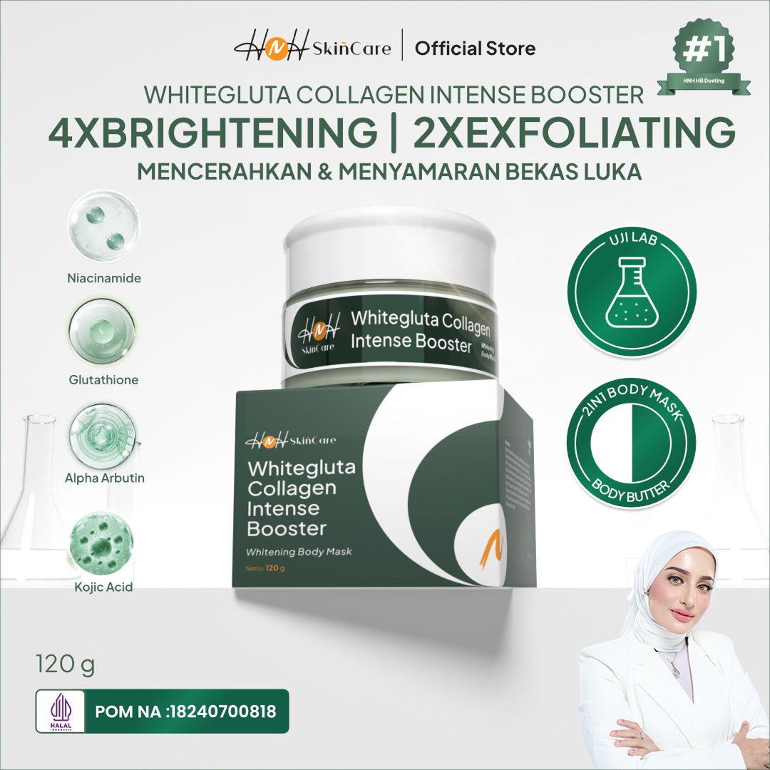 HNH Skincare - Whitegluta Collagen Intense Booster Whitening Body Mask - Masker Badan Body Bleaching Pencerah - hnhskincare