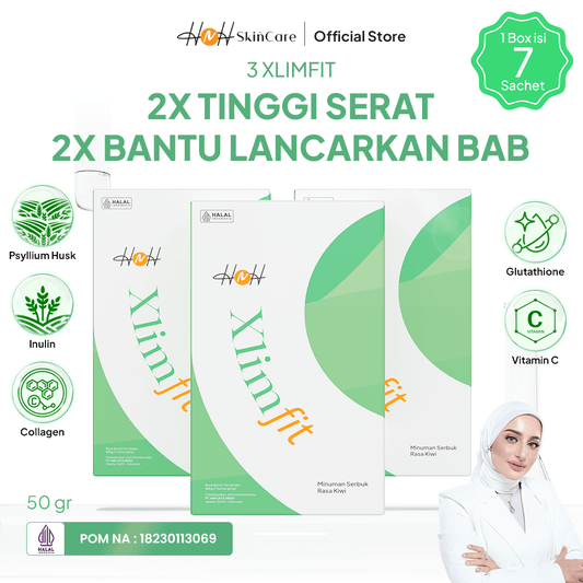 HNH Xlimfit - Bundling 3 Minuman Fiber Rasa Kiwi - Fiber Drink untuk Pendamping Diet dan Pencernaan - hnhskincare