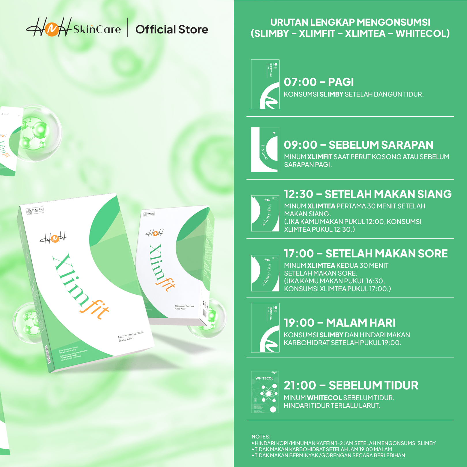 HNH Xlimfit - Bundling 3 Minuman Fiber Rasa Kiwi - Fiber Drink untuk Pendamping Diet dan Pencernaan - hnhskincare