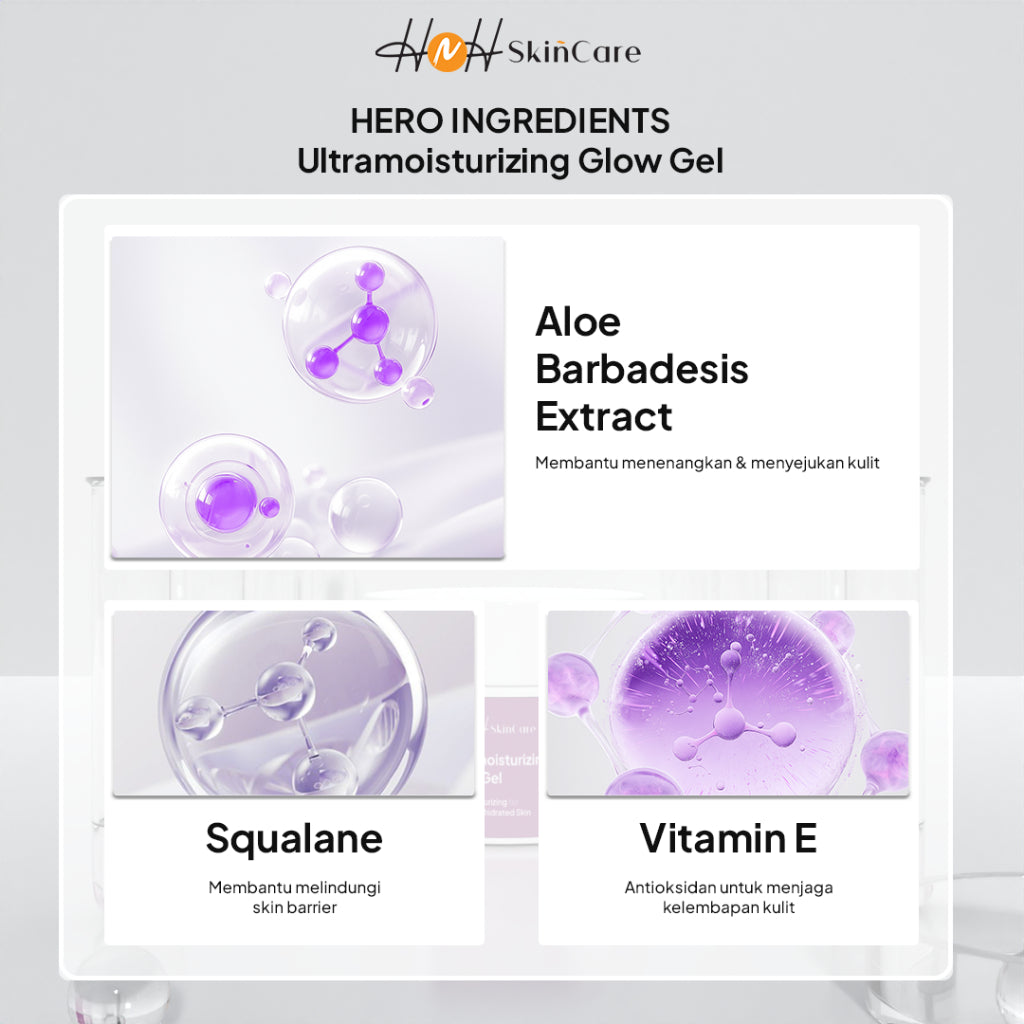 HNH Skincare - Bundling 3 Ultramoisturizing Glow Gel - Moisturizer Pelembab Wajah untuk Kulit Kering Sensitif