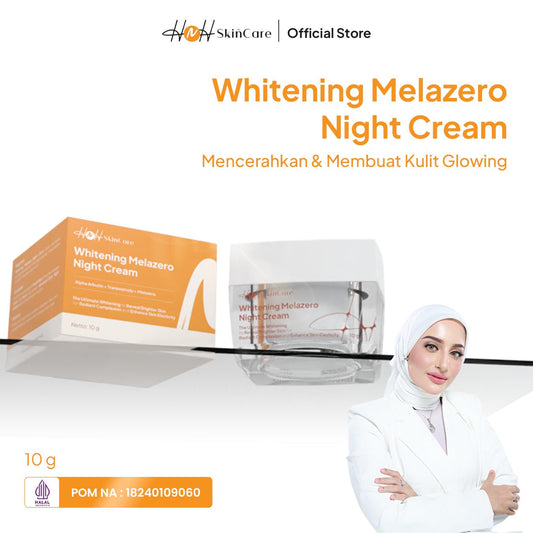 HNH Skincare - Whitening Melazero Night Cream - Krim Malam Glowing untuk Mencerahkan Kulit Kusam