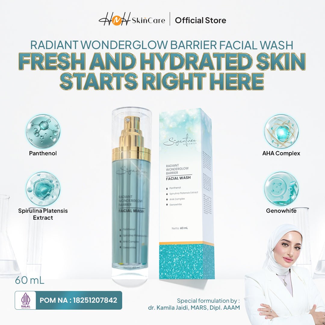 [NEW LAUNCH] Signature by Kamila - Radiant Wonderglow Barrier Facial Wash - Ampuh Mengangkat Kotoran, Debu & Sisa Makeup - hnhskincare