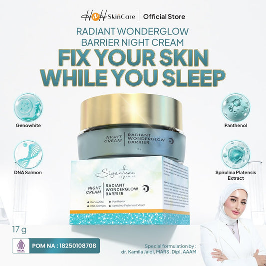 [NEW LAUNCH] Signature by Kamila - Radiant Wonderglow Barrier Night Cream - Merawat Dan Memperbaikin Skin Barrier yang Rusak - hnhskincare