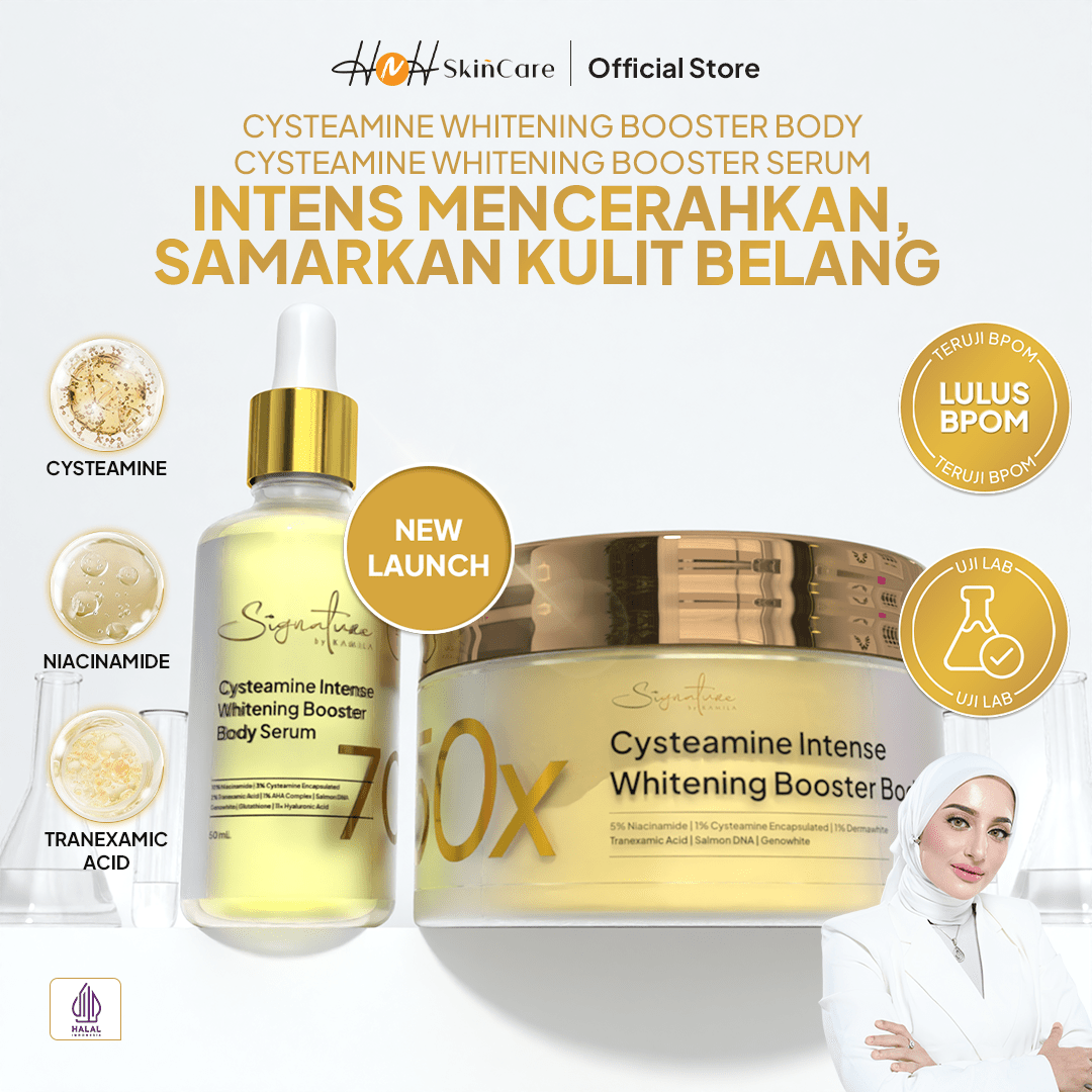 [NEW LAUNCHING] HNH Skincare - Bundling Cysteamine Body Serum + Cysteamine Body Lotion | HNH Skincare | Paket HB Dosting Pencerah Kulit | Cysteamine Intense Whitening Booster Body Serum & Lotion - hnhskincare