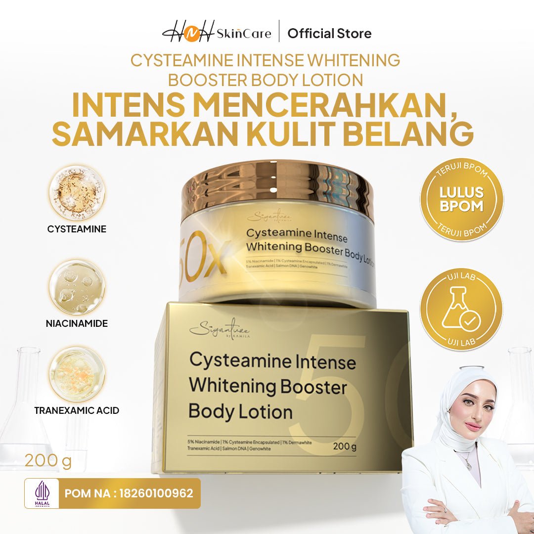 [NEW LAUNCHING] HNH Skincare - Bundling Cysteamine Body Serum + Cysteamine Body Lotion | HNH Skincare | Paket HB Dosting Pencerah Kulit | Cysteamine Intense Whitening Booster Body Serum & Lotion - hnhskincare
