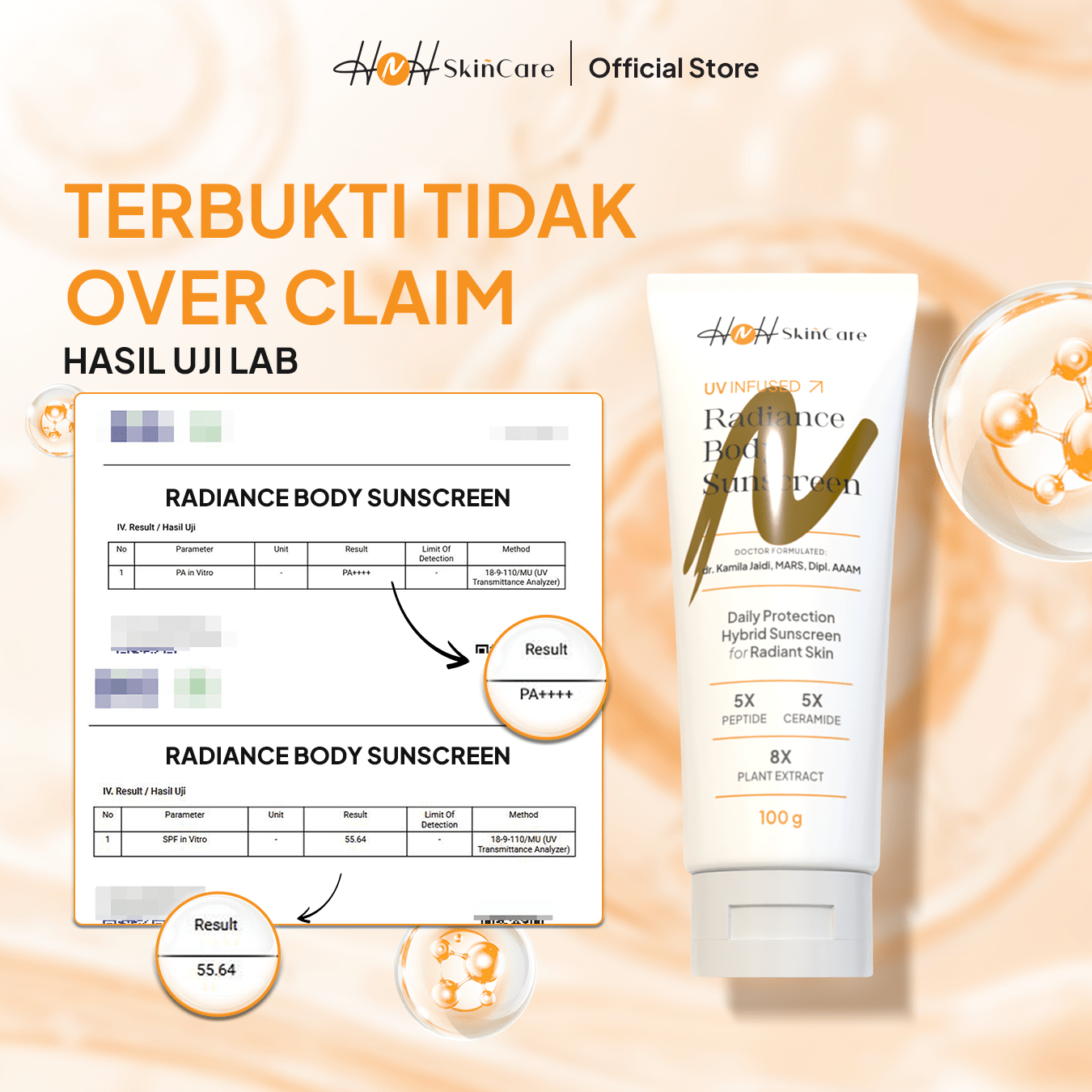 [NEW LAUNCHING] HNH Skincare | Radiance Body Sunscreen SPF 50 PA++++ | Sunblock Badan Mencerahkan Kulit - hnhskincare