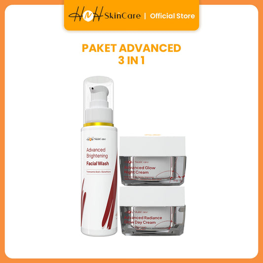 HNH Skincare - Paket Hemat 3 in 1 Advance, Paket Skincare Untuk Flek & Kulit Kusam