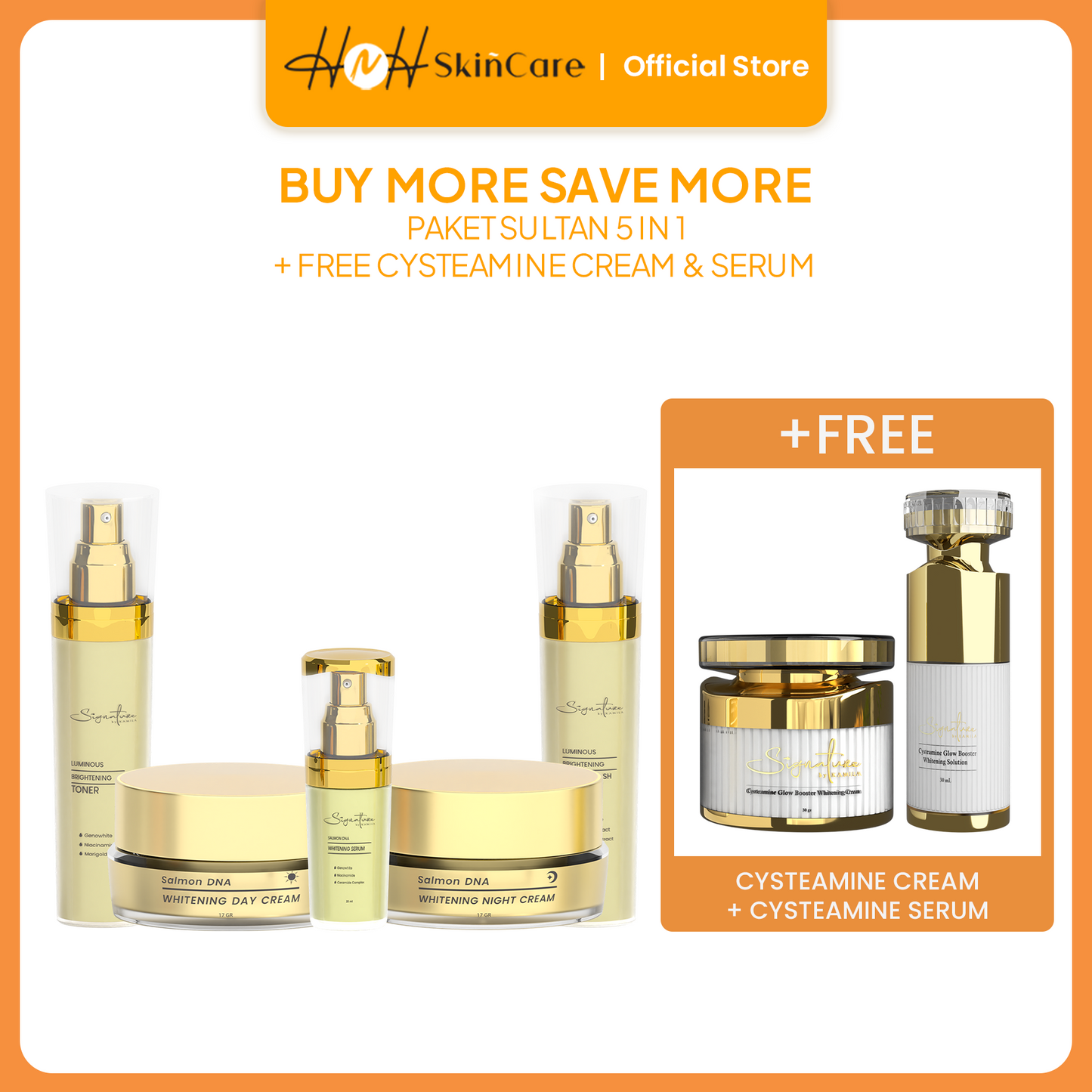 Signature by Kamila Luminous Package Brightening 5 in 1 Free Bundling Cysteamine Serum & Cysteamine Cream