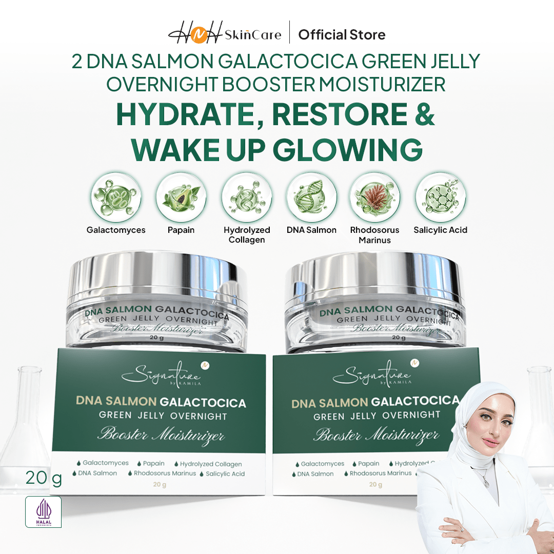 [PO] [NEW LAUNCH] Signature by Kamila - Bundling 2 DNA Salmon Galactocica Green Jelly Overnight Booster Moisturizer - hnhskincare