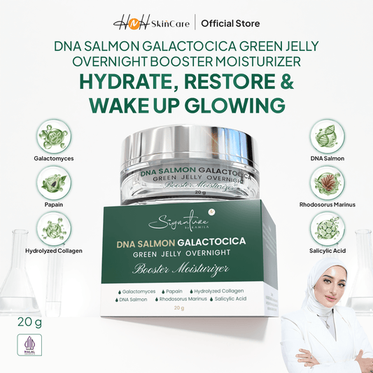 [PO] [NEW LAUNCH] Signature by Kamila - Bundling 2 DNA Salmon Galactocica Green Jelly Overnight Booster Moisturizer - hnhskincare