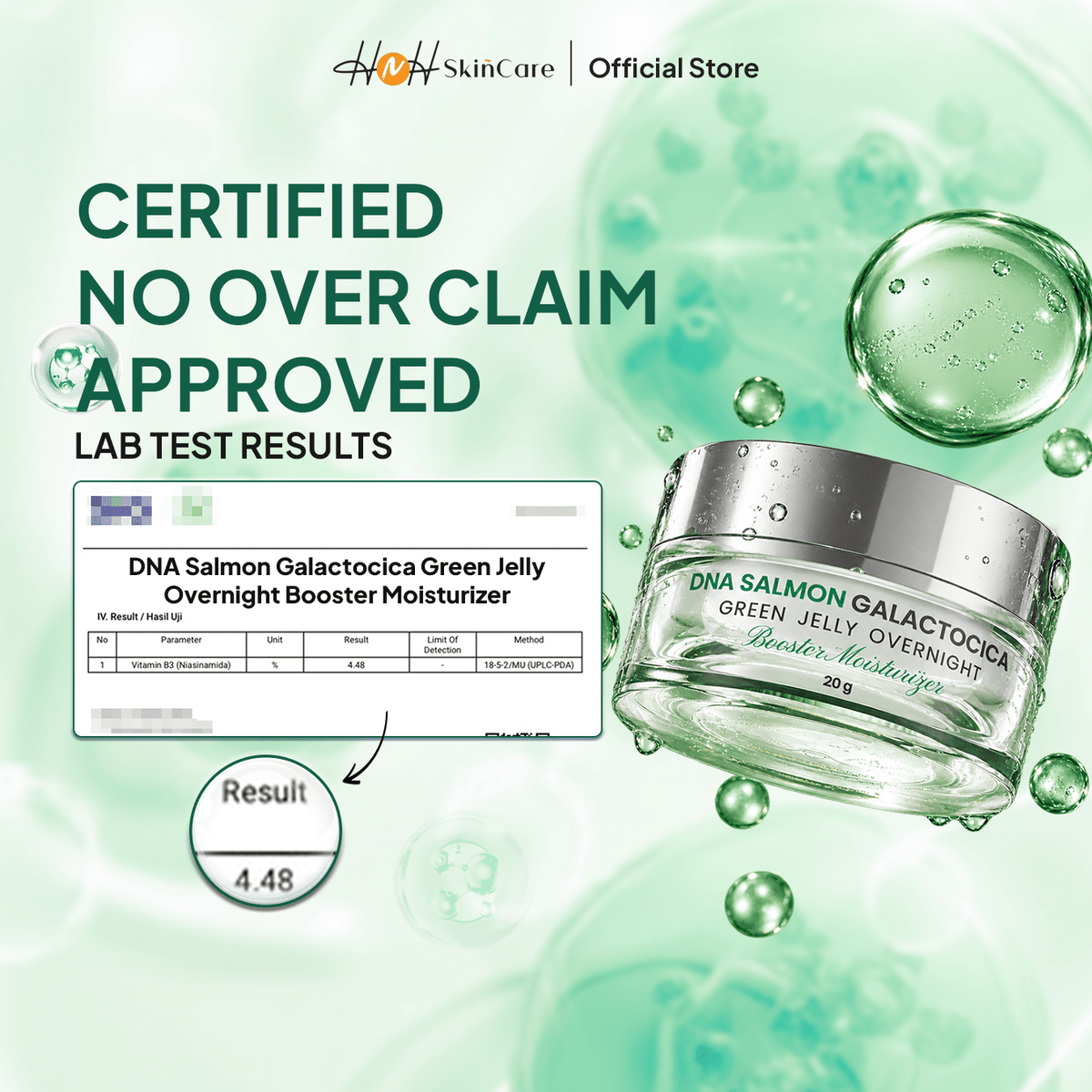 [PO] [NEW LAUNCH] Signature by Kamila - Bundling 2 DNA Salmon Galactocica Green Jelly Overnight Booster Moisturizer - hnhskincare