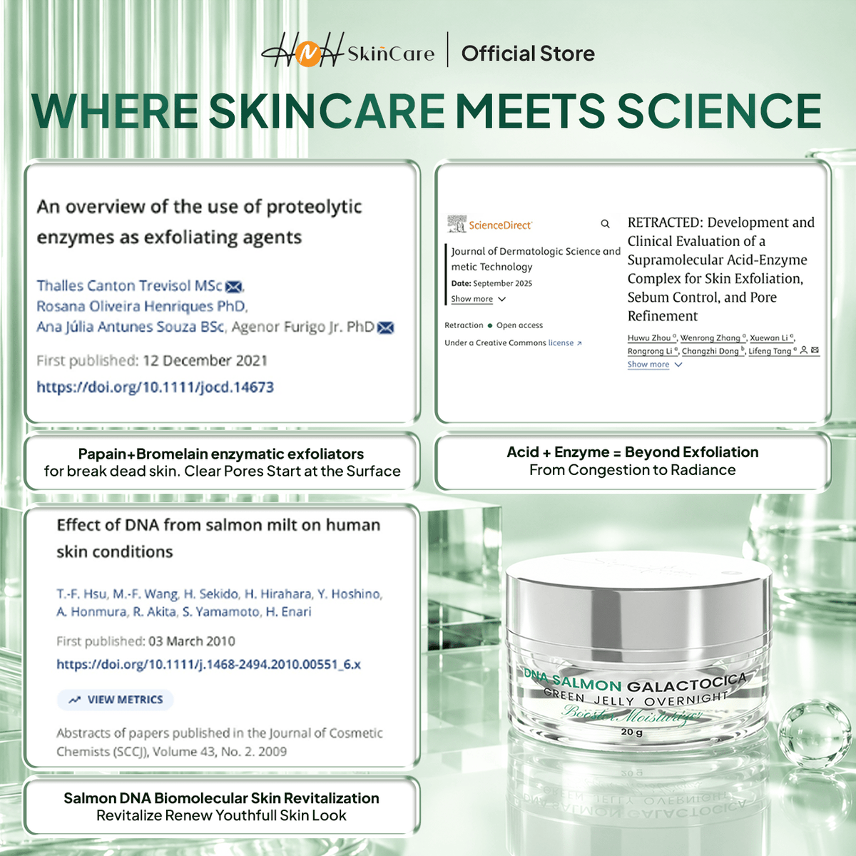 [PO] [NEW LAUNCH] Signature by Kamila - Bundling 2 DNA Salmon Galactocica Green Jelly Overnight Booster Moisturizer - hnhskincare