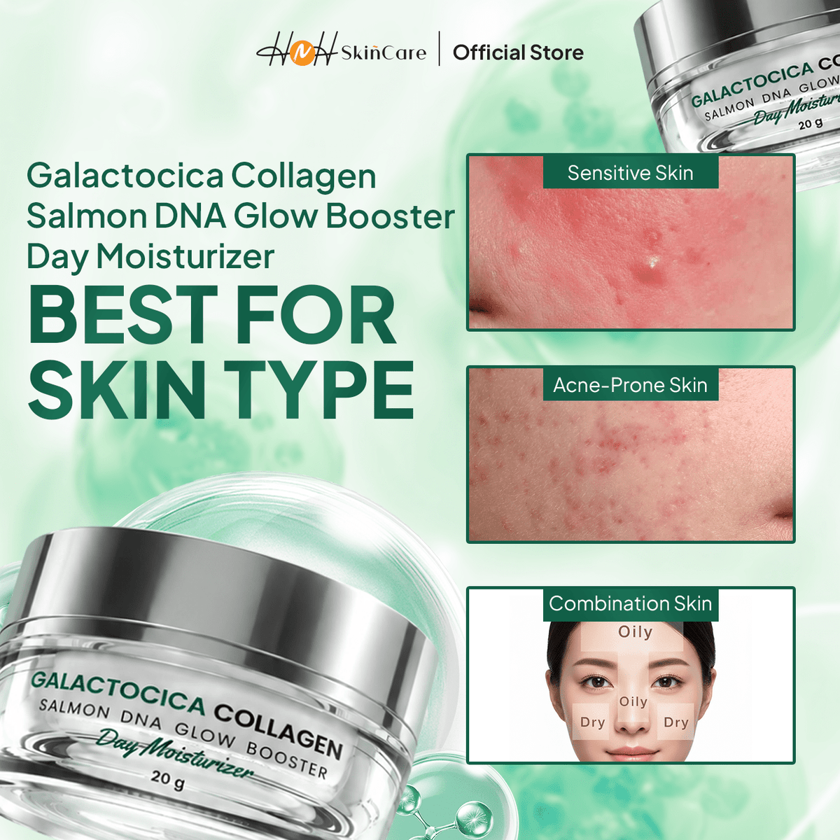 [PO] [NEW LAUNCH] Signature by Kamila - Bundling 2 Galactocica Collagen Salmon DNA Glow Booster Day Moisturizer - hnhskincare