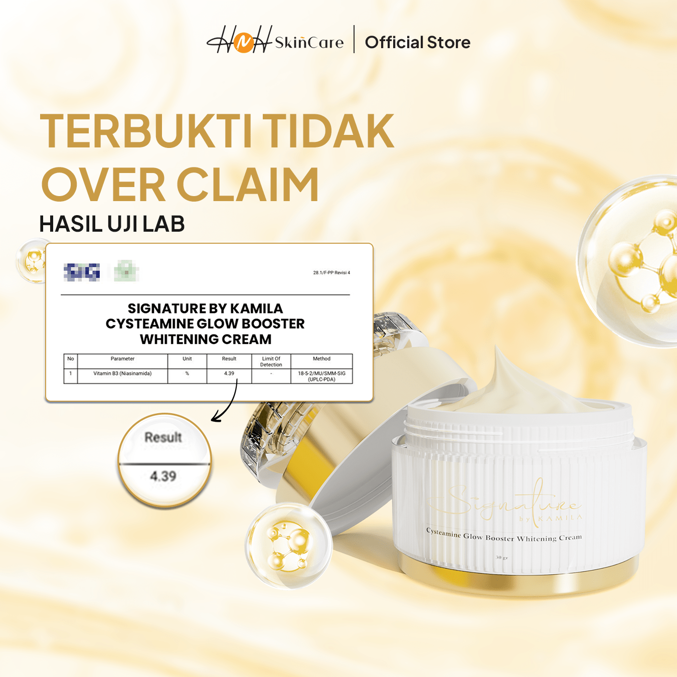Signature by Kamila - Bundling Cysteamine Glow Booster Serum Solution & Cream Perawatan Pencerah Wajah untuk Menyamarkan Flek dan Mencerahkan - hnhskincare
