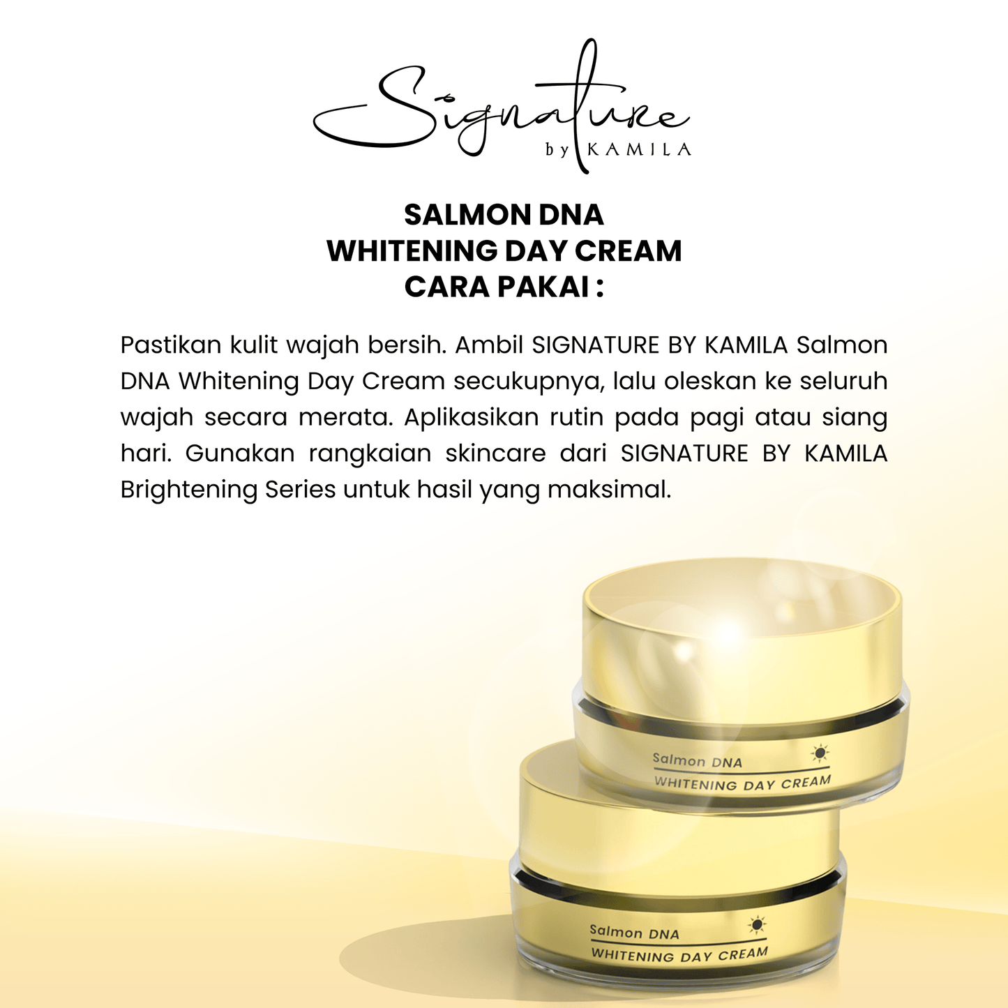 Signature by Kamila - Bundling Salmon DNA Whitening Day Cream & Salmon DNA Whitening Night Cream / Krim Pagi & Malam Membantu Mencerahkan - hnhskincare