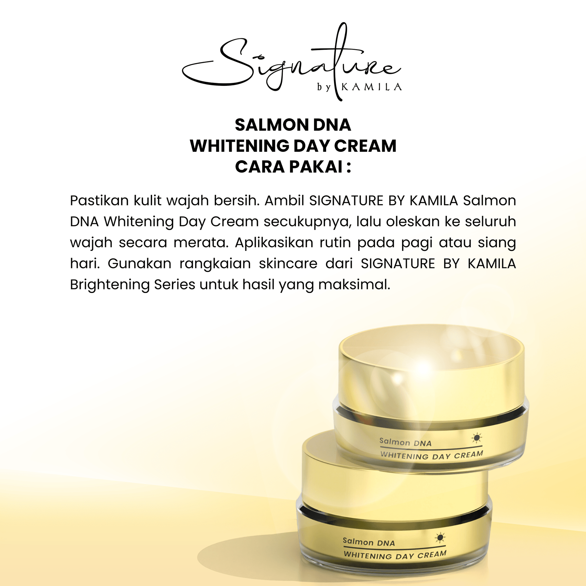 Signature by Kamila - Bundling Salmon DNA Whitening Day Cream & Salmon DNA Whitening Night Cream / Krim Pagi & Malam Membantu Mencerahkan - hnhskincare