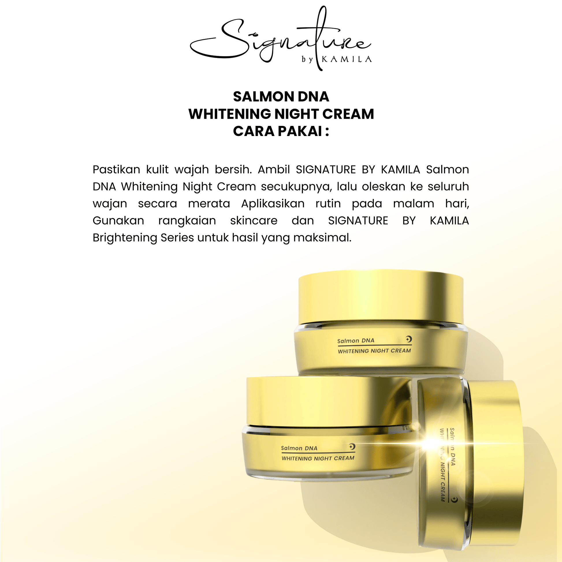 Signature by Kamila - Bundling Salmon DNA Whitening Day Cream & Salmon DNA Whitening Night Cream / Krim Pagi & Malam Membantu Mencerahkan - hnhskincare