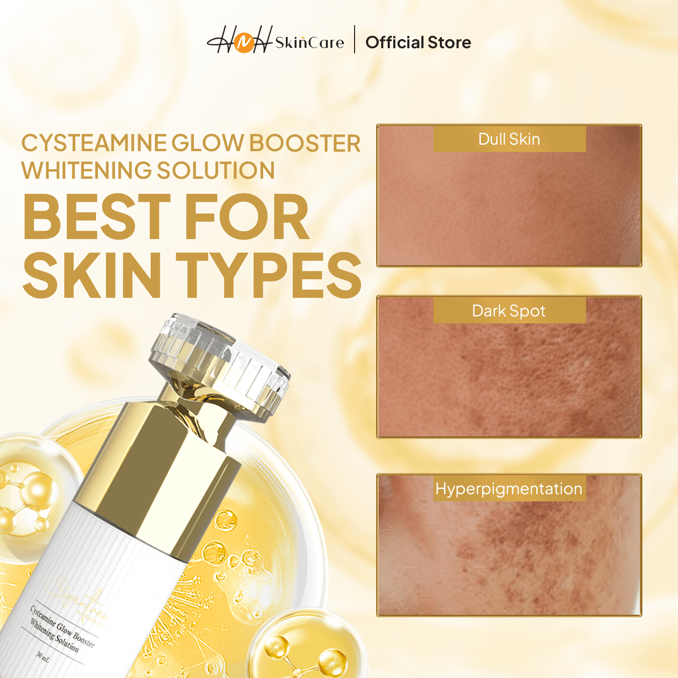 Signature by Kamila - Cysteamine Glow Booster Whitening Solution - Serum Cysteamine untuk Flek Hitam - hnhskincare