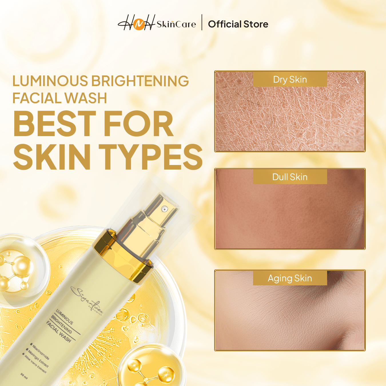 Signature by Kamila - Luminous Brightening Facial Wash - Sabun Cuci Muka Mencerahkan Wajah - hnhskincare