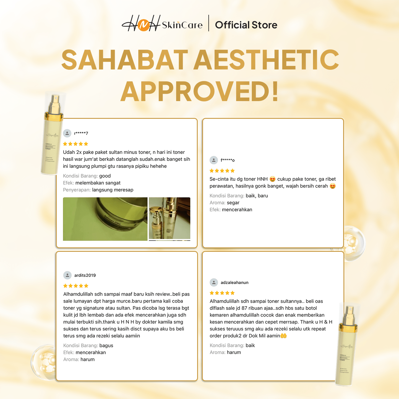 Signature by Kamila - Luminous Brightening Toner - Hydrating Toner Essence - Toner Wajah Mencerahkan - hnhskincare