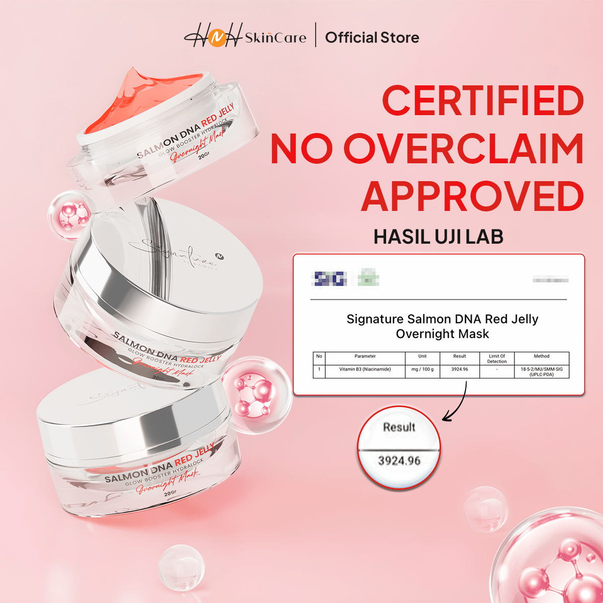 Signature by Kamila - Salmon DNA Red Jelly - Sleeping Masker Salmon DNA untuk Kulit Glowing - hnhskincare