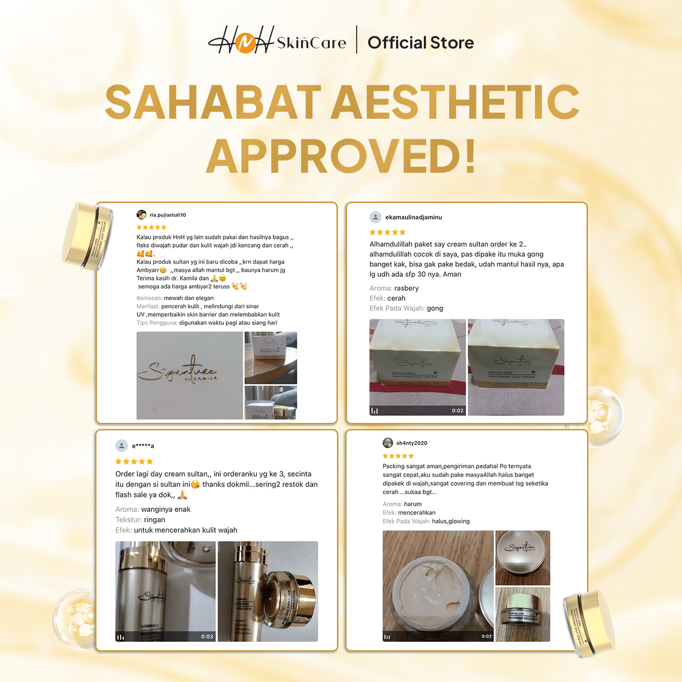 Signature by Kamila - Salmon DNA Whitening Day Cream - Cream Pagi Glowing untuk Mencerahkan Wajah - hnhskincare