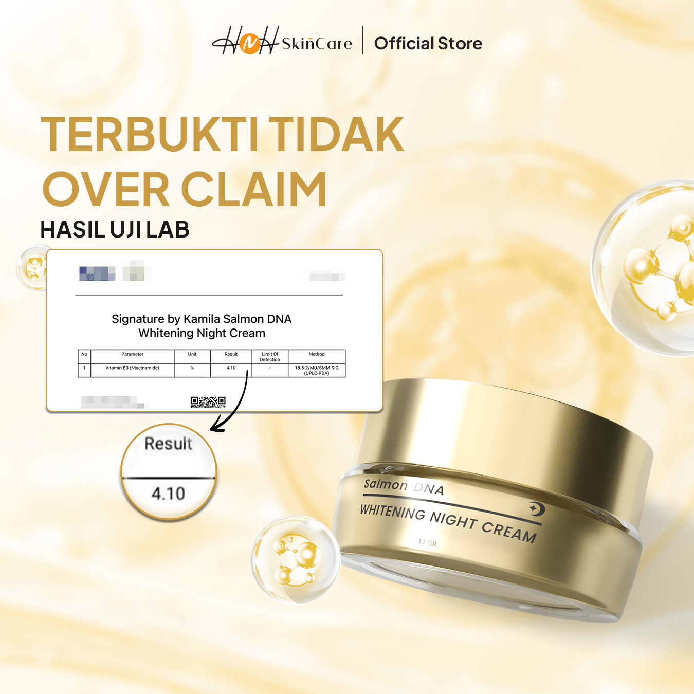 Signature by Kamila - Salmon DNA Whitening Night Cream - Krim Malam Mencerahkan Wajah dan Anti - Aging - hnhskincare