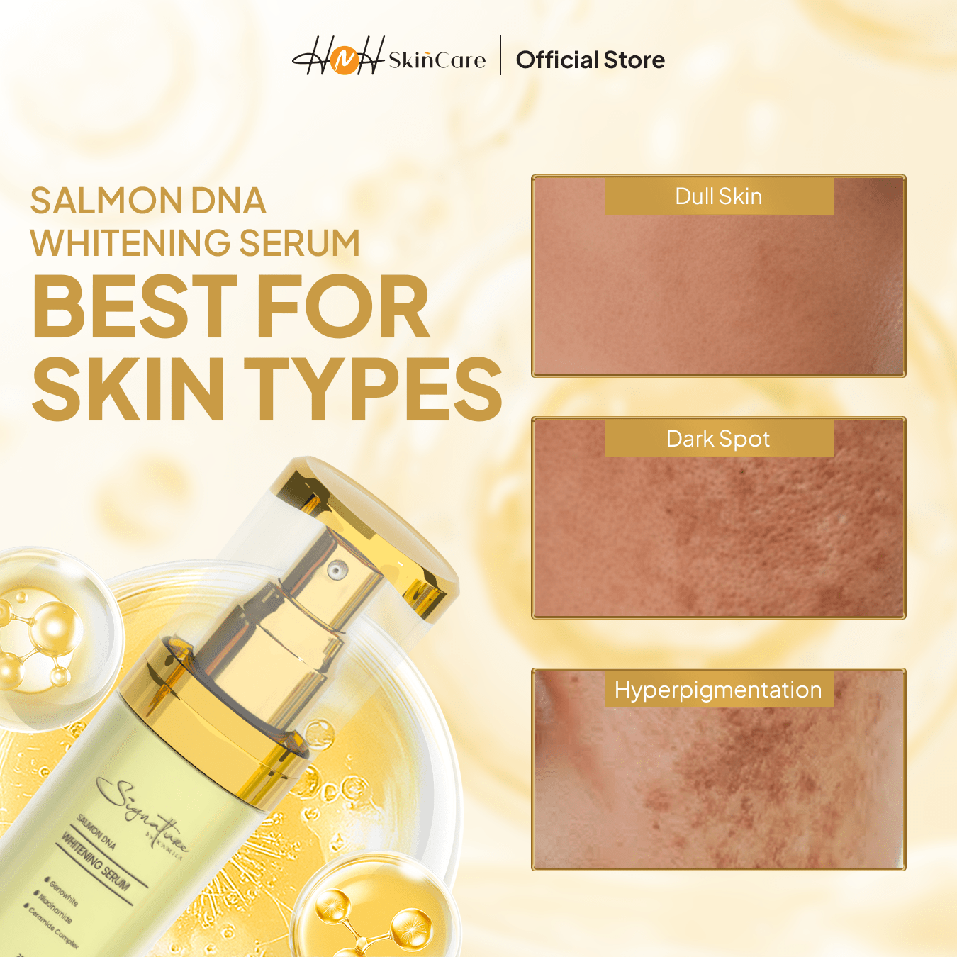 Signature by Kamila - Salmon DNA Whitening Serum - Serum Mencerahkan Wajah / Menyamarkan Flek Hitam - hnhskincare