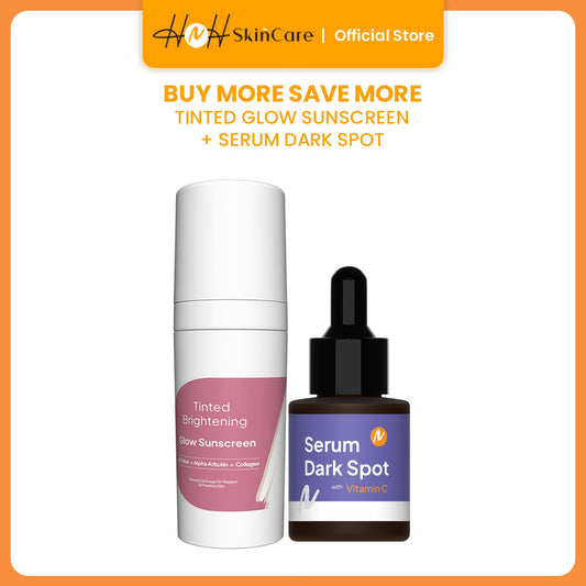 HNH Skincare - Bundling Tinted Brightening Glow Sunscreen SPF 50 PA++++ & Serum Dark Spot Vit C