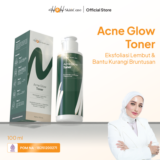 HNH Skincare - Acne Glow Toner - Exfoliating Toner untuk Kulit Berminyak, Berjerawat, dan Bruntusan